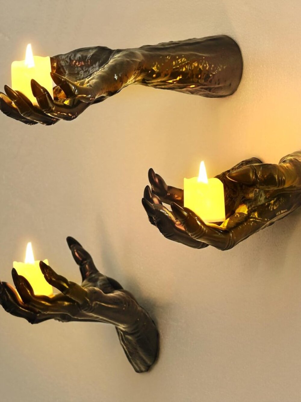 Halloween Decorations Indoor Gothic Decor: Pack of 3 Wall Mounted Hands